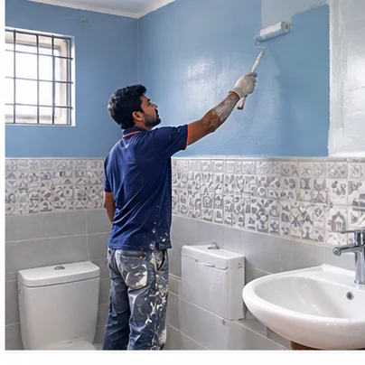 Bathroom Painting service photo showing the work
