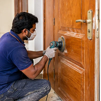 Door Painting service photo showing the work
