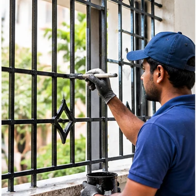 Grill Painting service photo showing the work