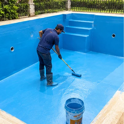 Swimming Pool Coating & Waterproofing service photo showing the work
