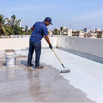 Roof Waterproofing + Reflective Coating service photo showing work by a painter