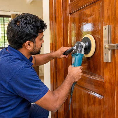 Wood Polishing service photo showing work by a painter